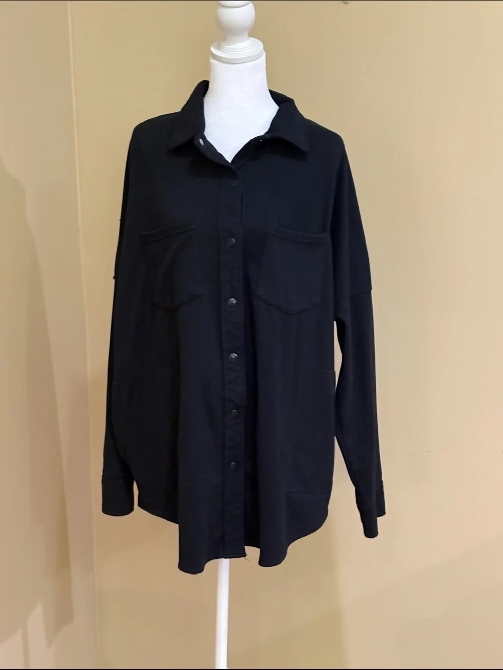 Mondetta Black Soft Snap up  Overshirt Jacket size XXL
